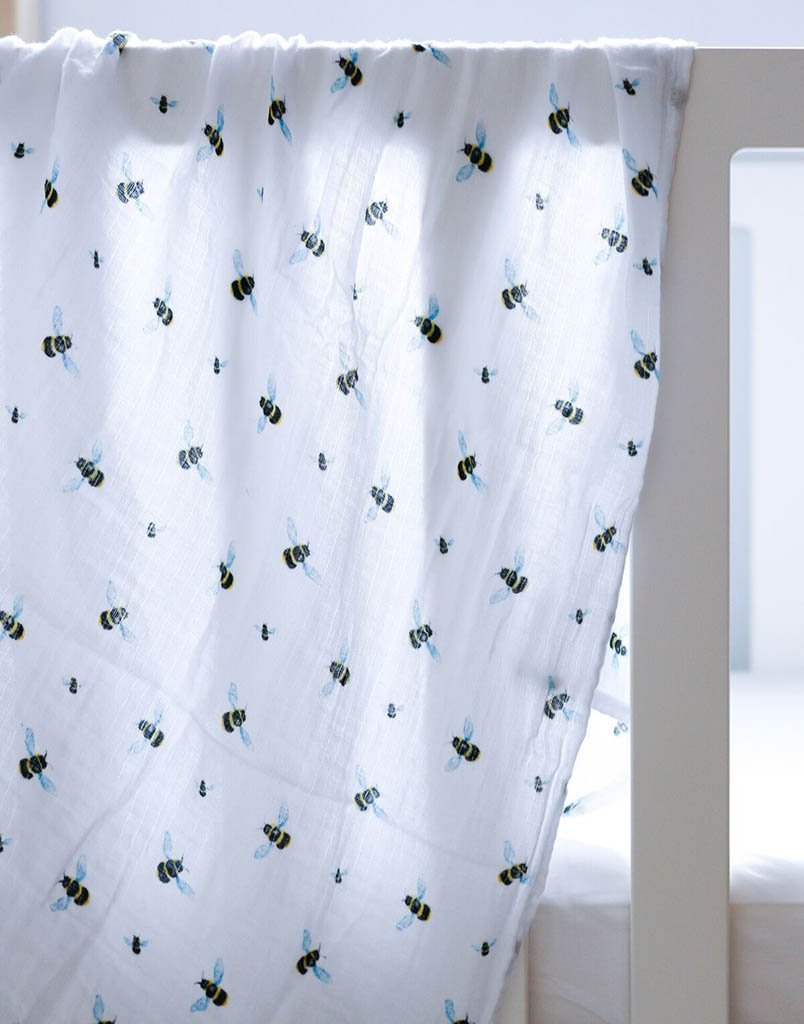ORGANIC SWADDLE SET - BUSY BEES