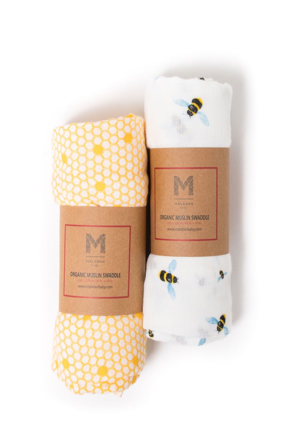 ORGANIC SWADDLE SET - BUSY BEES
